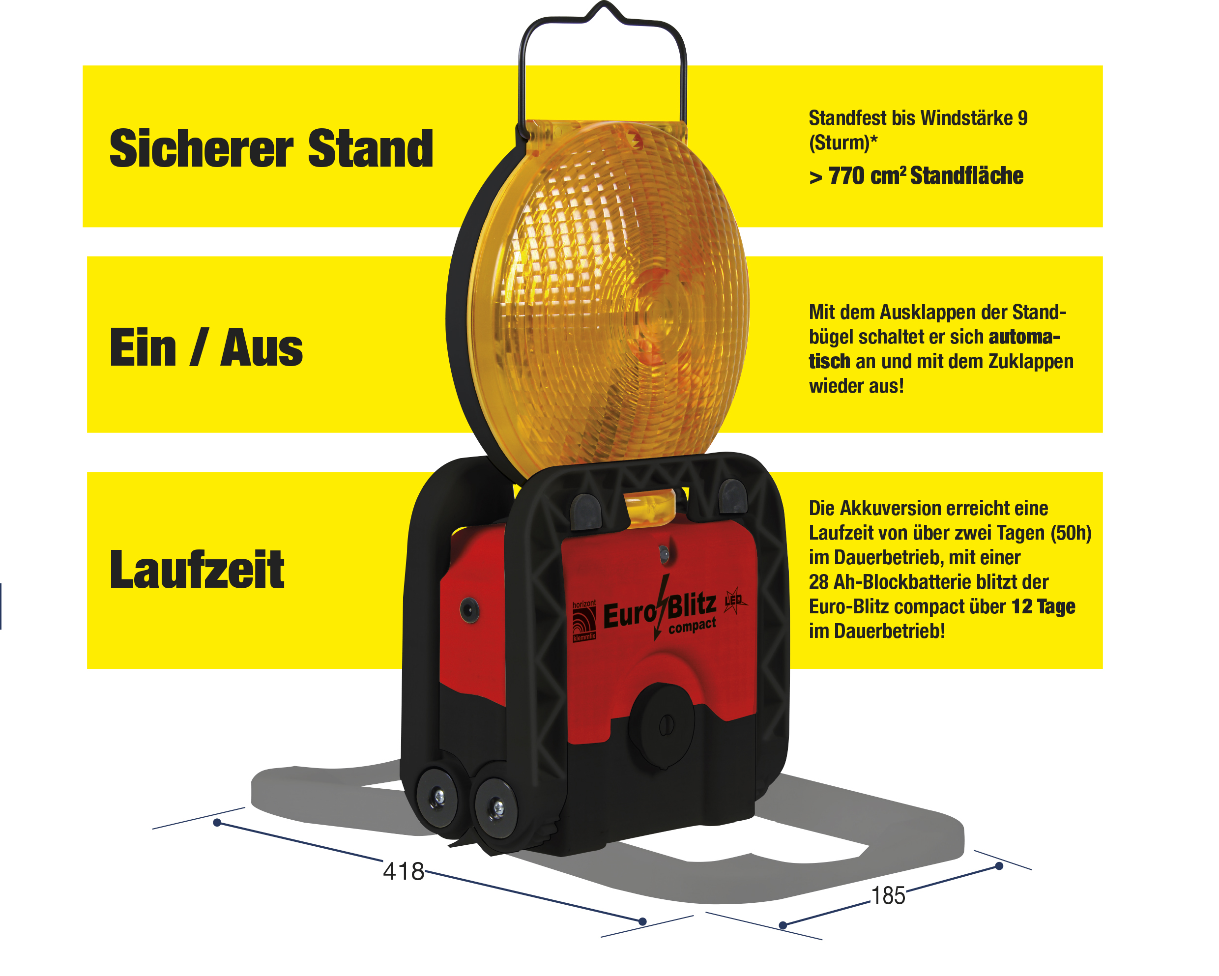 LED WARNLEUCHTE EURO-BLITZ COMPACT - Blink- und Blitzleuchten -  Verkehrsmaterial - Alle Kategorien