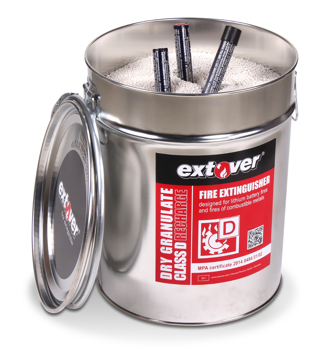 Extover® - Granulés d\'extinction, seau en tôle 30 litres