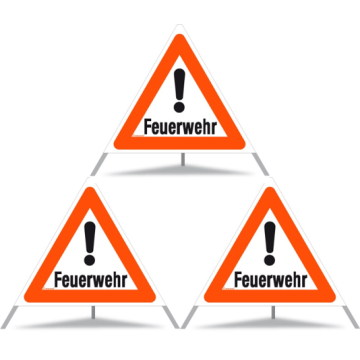 Panneau de signalisation pliable Triopan 'Feuerwehr !'