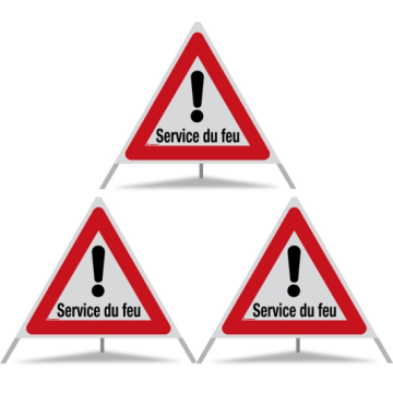 Panneau de signalisation pliable Triopan ‘service du feu’