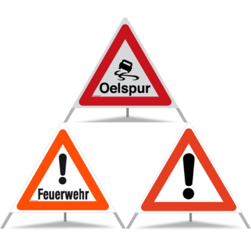 Triopan Faltsignal Oelspur / Feuerwehr / !