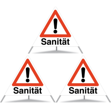 Panneau de signalisation pliable Triopan 'Sanität'