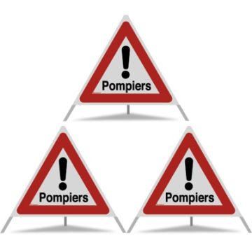 Panneau de signalisation pliable Triopan 'pompiers'
