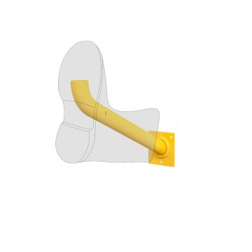 Buse pour chaussures, métal, jaune, 320 mm