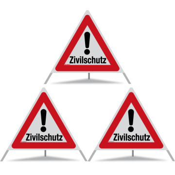 Panneau de signalisation pliable Triopan 'Zivilschutz'