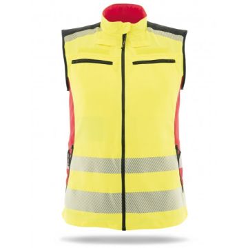 Weste Phoenix Pro, leuchtgelb-rot 