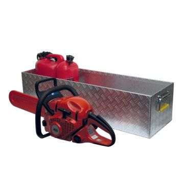 Lagerungscontainer für Motorkettensäge, Doppelkanister, Schnittschutzhose, Werkzeug und Ersatzkette
