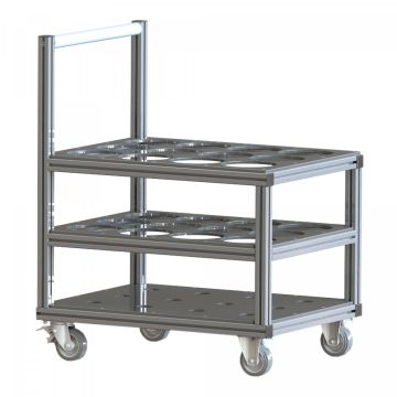 Rollwagen für 12 Atemluftflaschen mit Durchmesser bis 170 mm