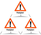 Panneau de signalisation pliable Triopan 'pompieri'