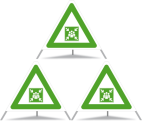 Point de rassemblement Triopan, pliable, vert