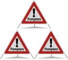 Panneau de signalisation pliable Triopan 'pompiers'