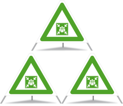 Point de rassemblement Triopan, pliable, vert