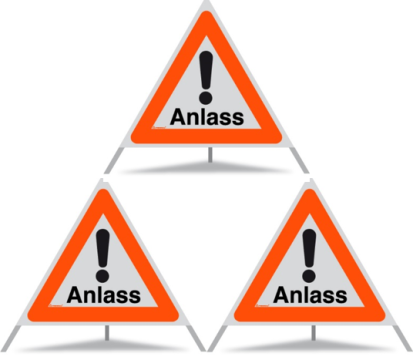 Panneau de signalisation pliable Triopan 'Anlass'