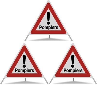 Panneau de signalisation pliable Triopan 'pompiers'