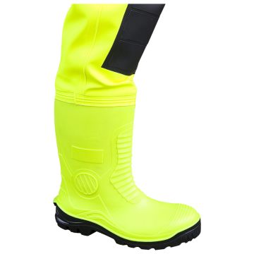 Wathose Hi-Vis mit S5 Sicherheitsstiefel