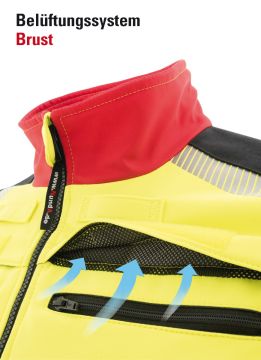 Veste softshell jaune-rouge fluorescent Phoenix Pro