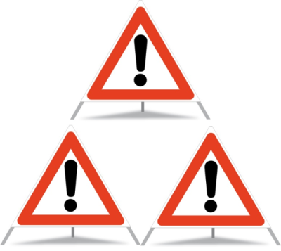 Panneau de signalisation pliable Triopan ‘danger’