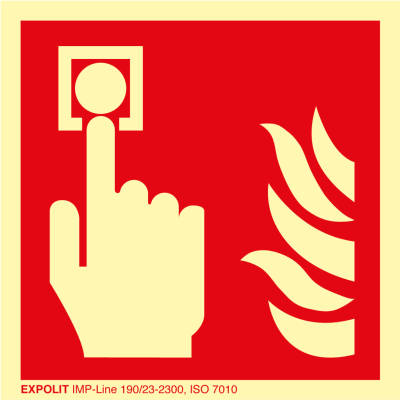 Panneau bouton d'alarme ISO 7010