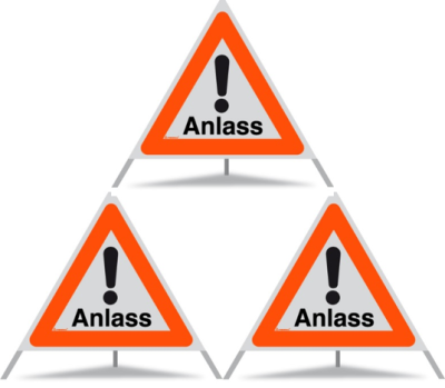 Panneau de signalisation pliable Triopan 'Anlass'