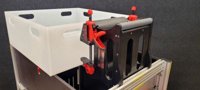 Dispositif de sortie pour tuyaux en PE Rollcon