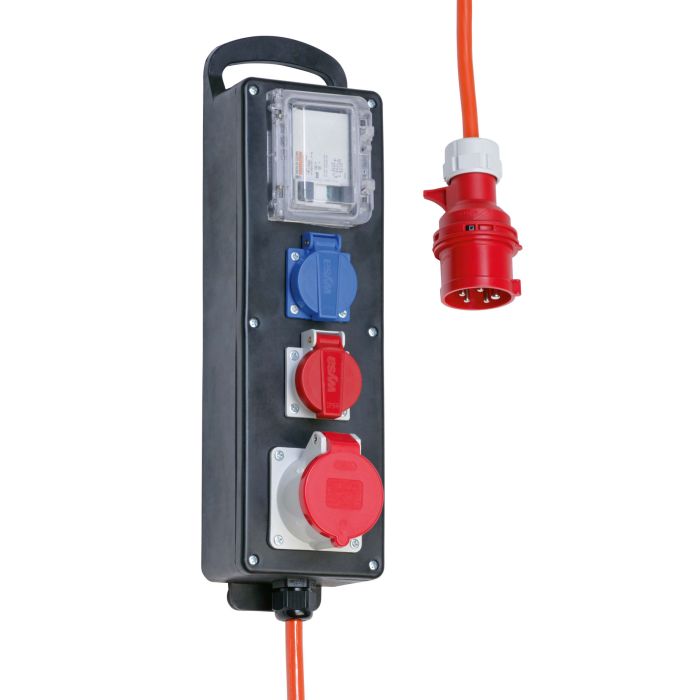 Hartgummi-Steckdosenverteiler Mit Fi-Schutzschalter 400 Volt