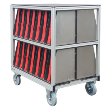 Conteneur sur roulettes avec compartiments pour tuyaux C de 40