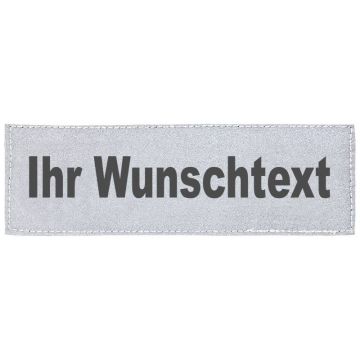 Panneau réfléchissant - mat - velcro - 12.5 x 5 cm - argent - texte au choix