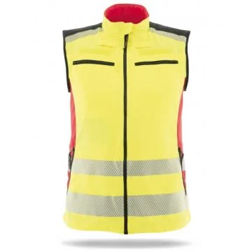 Weste Phoenix Pro, leuchtgelb-rot 