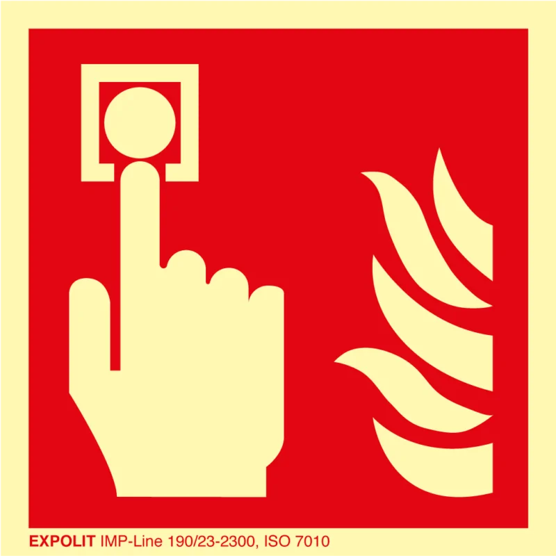 Panneau bouton d'alarme ISO 7010