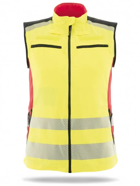 Weste Phoenix Pro, leuchtgelb-rot 