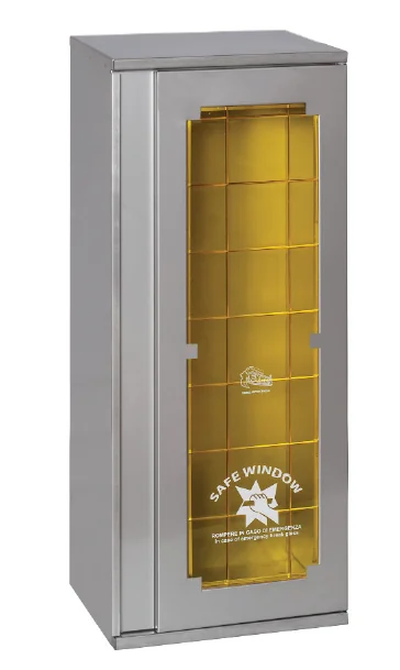 Edelstahl Feuerlöscherschrank für 12 kg / 5 kg CO2